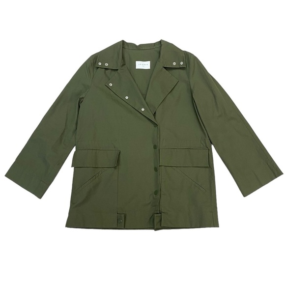 Sandro Utility Jacket Army Green Embroidered Size Small - Picture 4 of 11